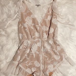 Off the shoulder ruffle romper